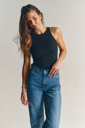 RIBBED TANK TOP BLACK - thetstore_clothing
