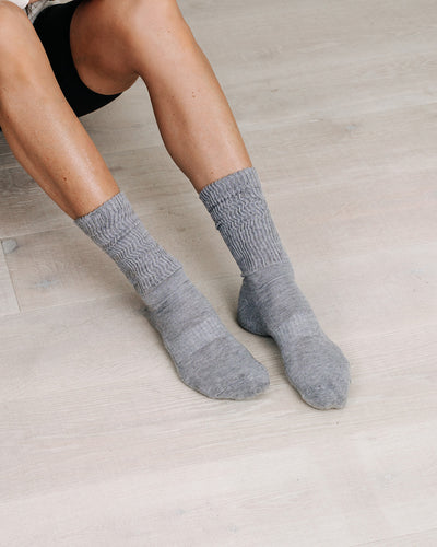 GREY ORGANIC KNITTED SOCKS