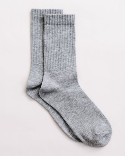 GREY ORGANIC SOLID SPORTS SOCKS